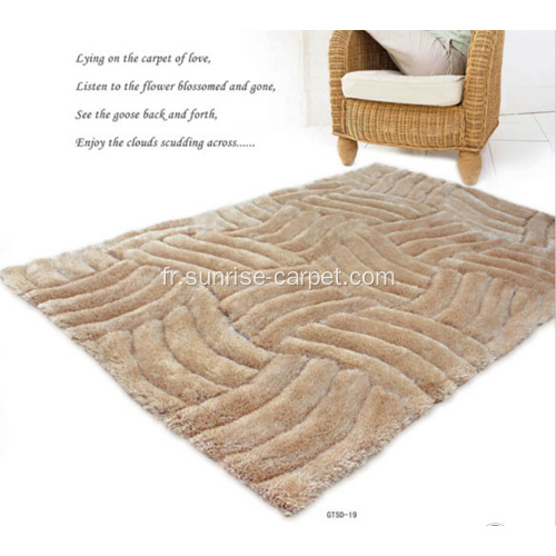 Tapis en soie en soie et torsion 3D